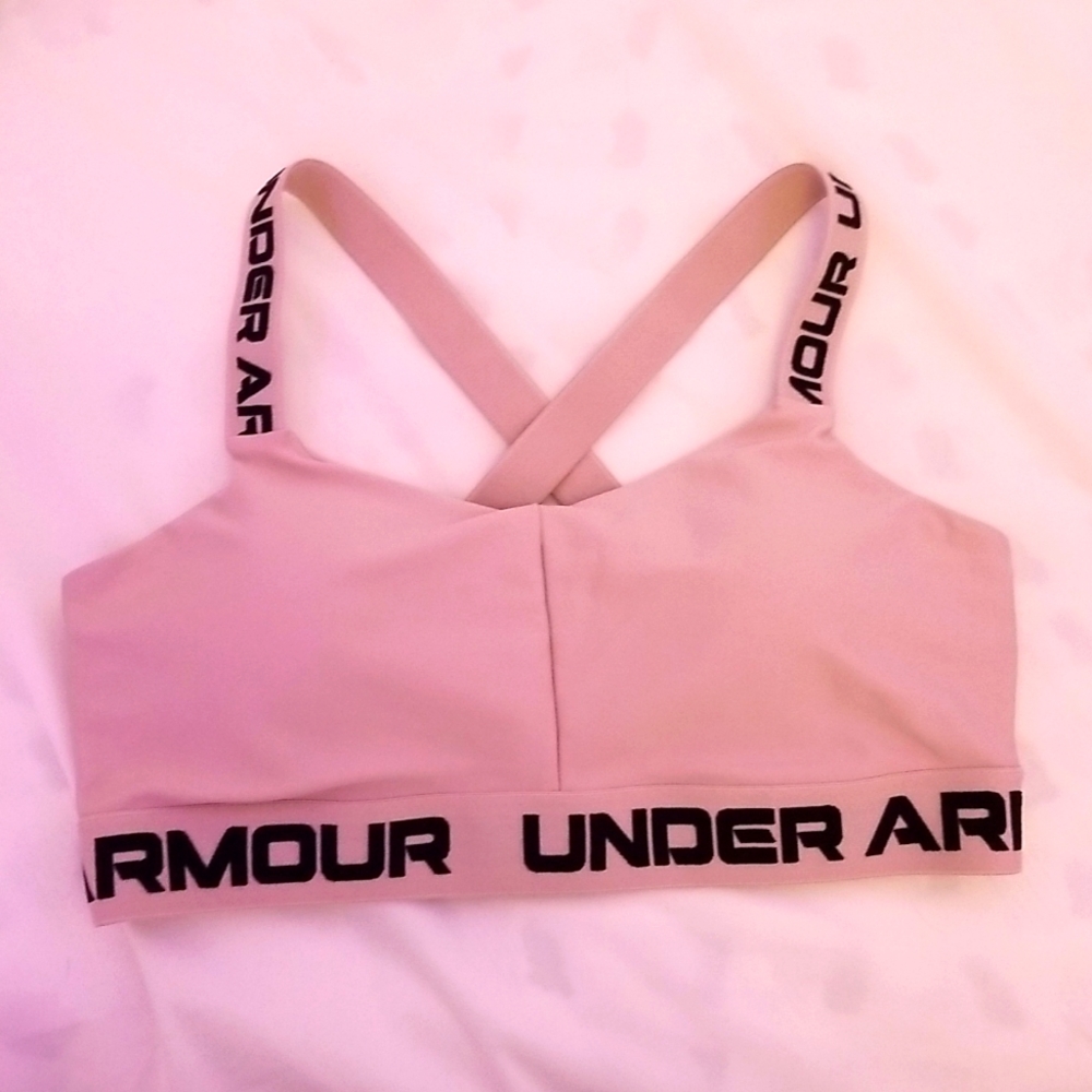 Under Armour Tan and Black Sports Bra SZ L